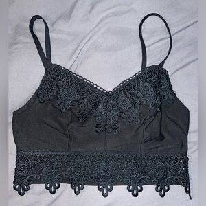 Mudd - Crochet Boho-style Crop Cami (Black) Small (EUC)